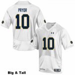 Notre Dame Fighting Irish Men's Isaiah Pryor #10 White Under Armour Authentic Stitched Big & Tall College NCAA Football Jersey WBD7599RD